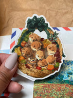 Puppies Fruits Basket Vinyl Sticker