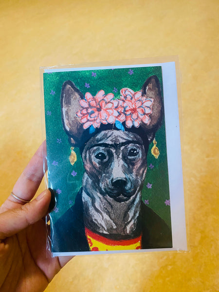 Xolo freda greeting card