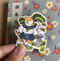 Shiba School Girl Vinyl Sticker