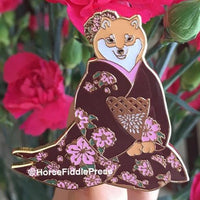 Geisha Shiba Enamel Pin