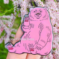 Hello Bear Pink Enamel Pin