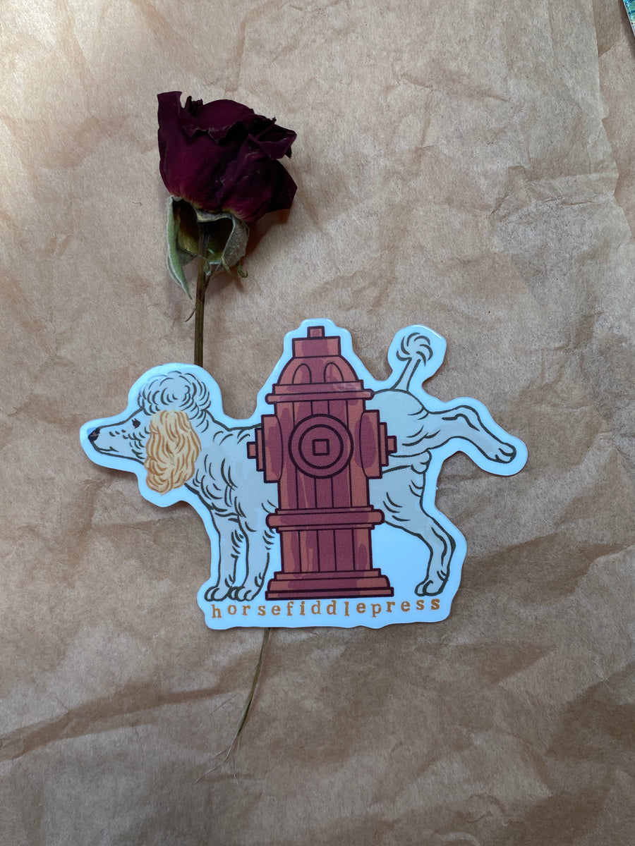 Peeing Poodle Pissing a Puddle Vinyl Sticker – Horse Fiddle Press