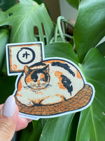 Round Cat Vinyl Sticker