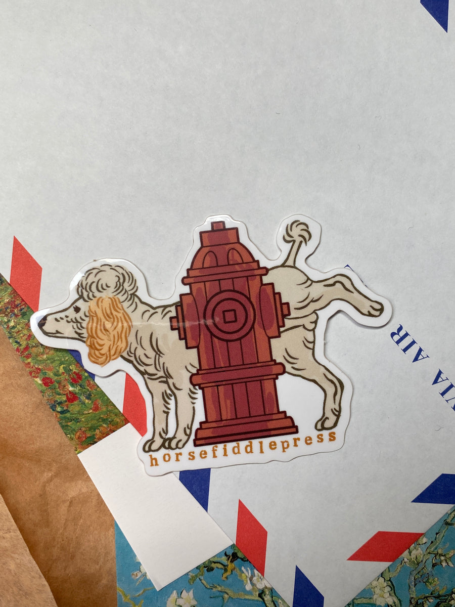 Peeing Poodle Pissing a Puddle Vinyl Sticker – Horse Fiddle Press