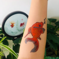 Fish with sword temporary tattoo