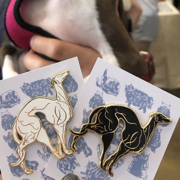 Muscular Greyhound Enamel Pin