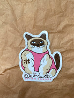 Buff Cat Vinyl Sticker